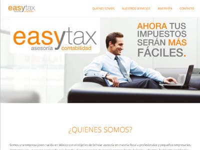 Ejemplo diseño web Easy tax: rdmproductora.com/portfolio/easytax
